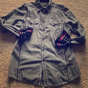 Buckle Black Button Down Shirt size M